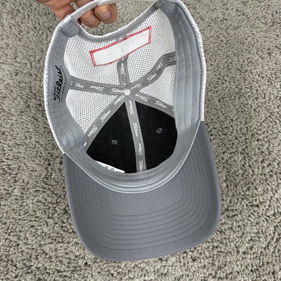 Titleist Hat Cap Snap Back Mens One Size Gray White Mesh Trucker Golf Pro V1 - Picture 8 of 11